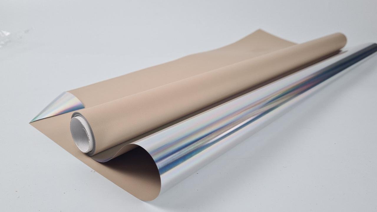 Рулон 10 м тонований "Голограма" (55) плівка для квітів (h660) No 9 бежевий (1 шт.), фото 1