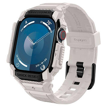 Чохол і ремінець Spigen для Apple Watch 10 (46mm) - Rugged Armor Pro 2 in 1, Dune Beige (ACS08607)