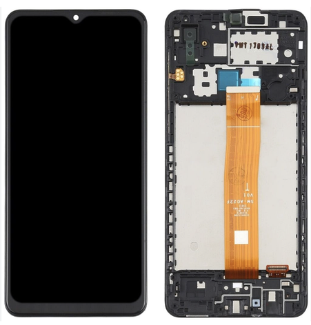 Дисплей (екран) для Samsung A022F Galaxy A02 + touchscreen, чорний, універсальна версія, з передньою панеллю, фото 1