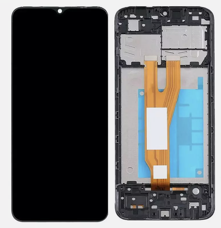 Дисплей (екран) для Samsung A032F Galaxy A03 Core + touchscreen, чорний, оригінал (54) з передньою панеллю, фото 1