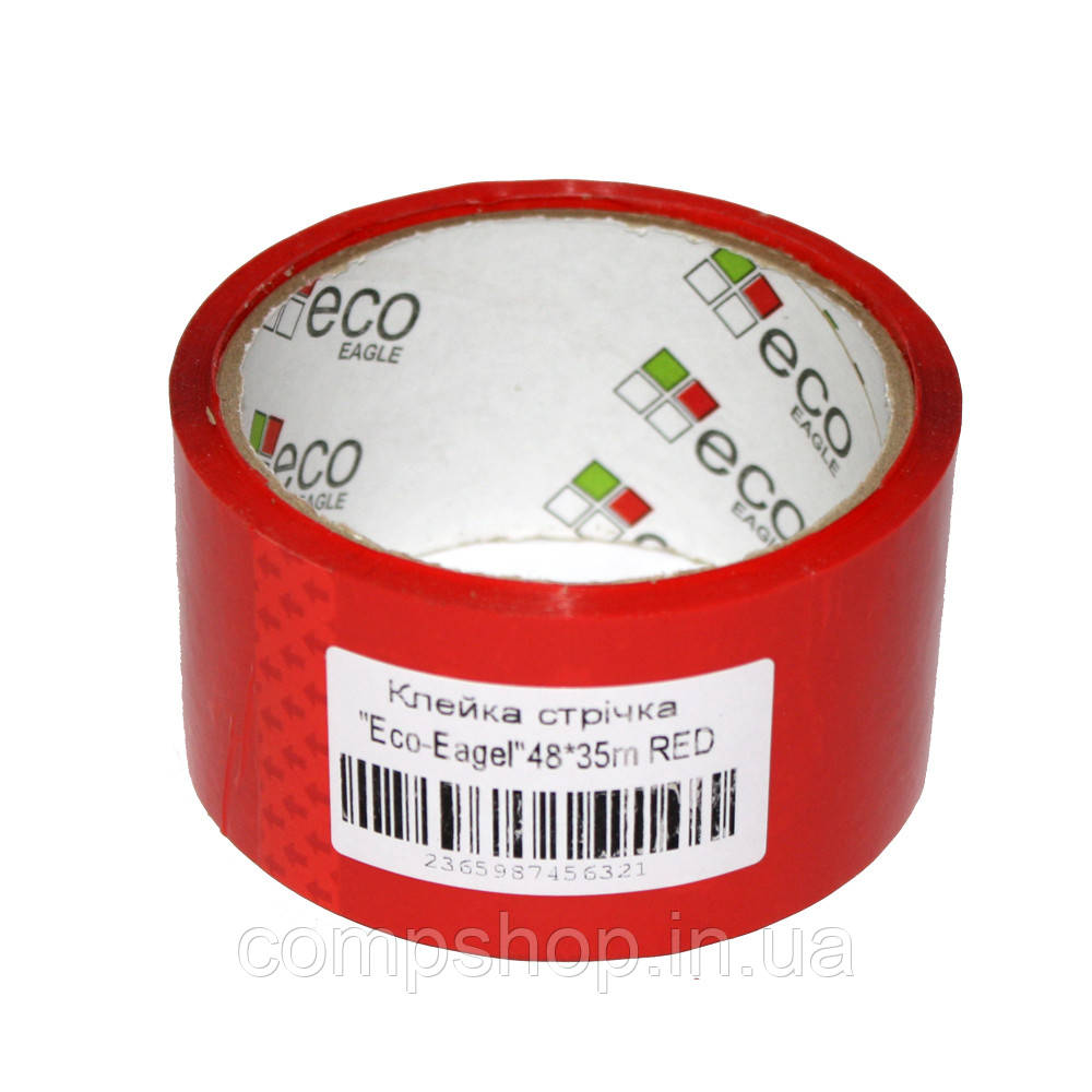 Скотч червоний  48мм х 35м  *Eco-Eagle (код 139054), фото 1