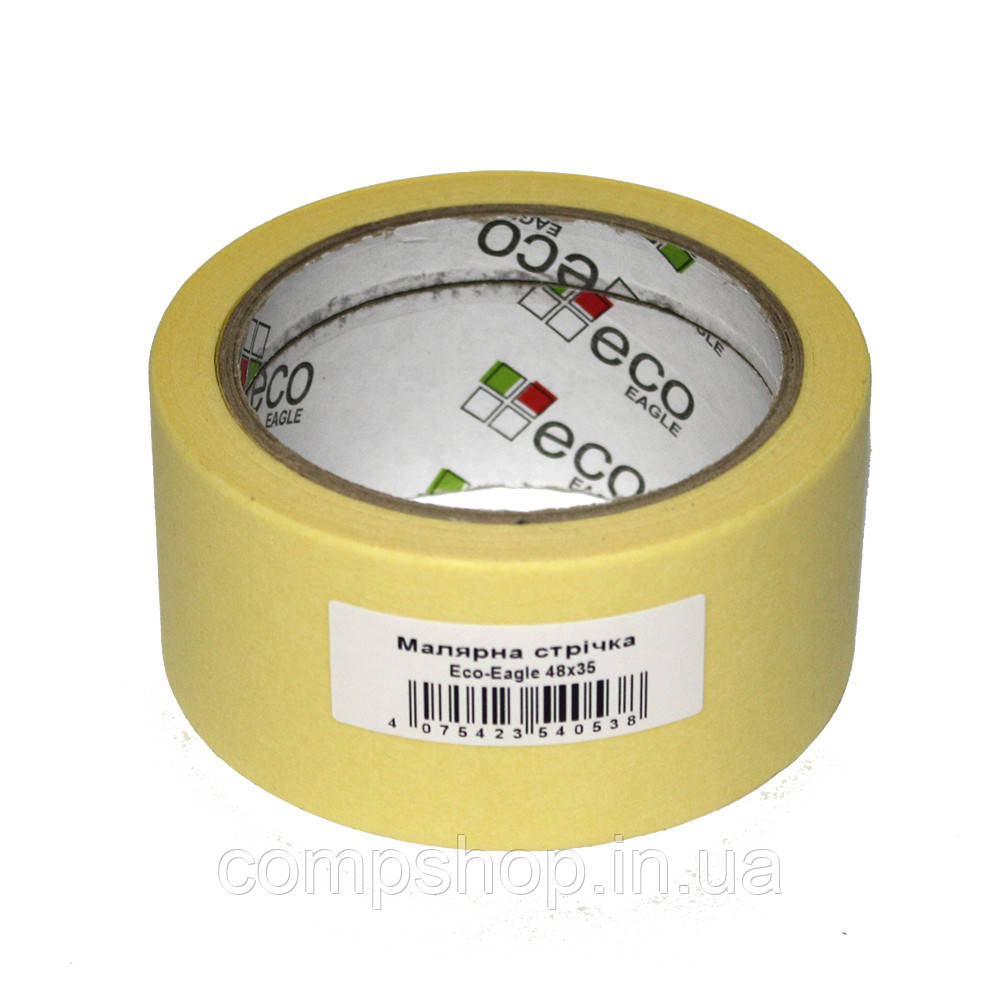 Скотч малярний (паперовий)  48мм х 35м, жовтий  *Eco-Eagle (код 139057), фото 1