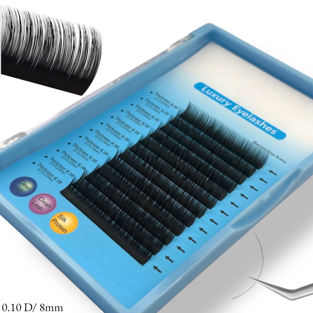 Вії на стрічці (D 0.10, 8мм) для нарощування чорні, 12 ліній, фото 1