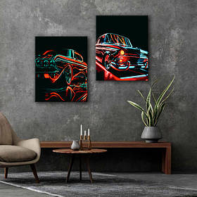 Набір картин за номерами з металевими фарбами Riviera Blanca Яскраві силуети (ITR-109) 2 шт в наборі