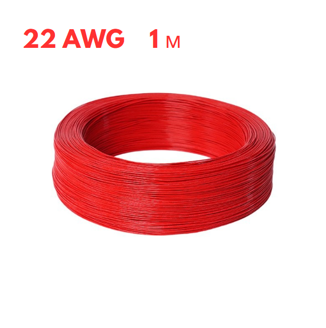 Провід у м'якій силіконовій оболонці червоний 22 AWG 1 м