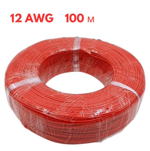 Провід у м'якій силіконовій оболонці червоний 12 AWG 100 м, фото 1