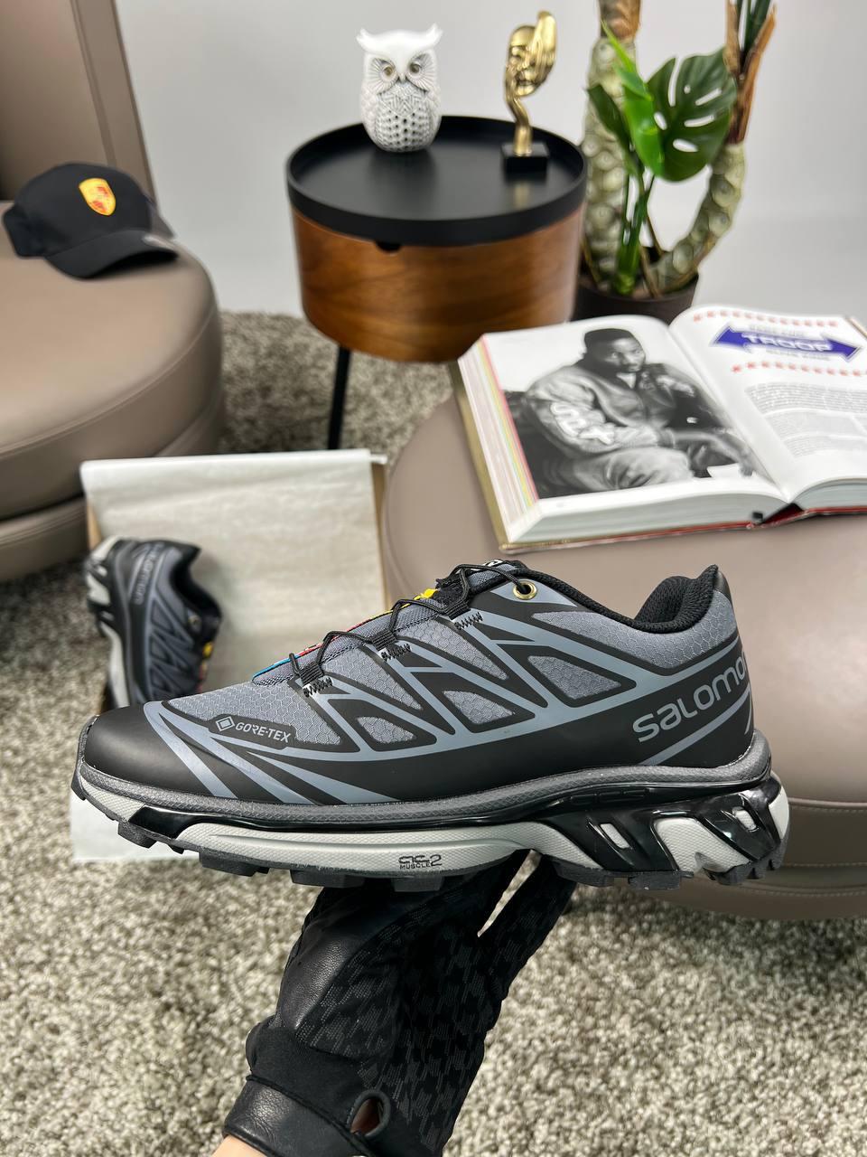 Чоловічі кросівки нейлон текстиль Salomon XT-6 ADV GTX Black Grey, кеди Соломон чорні. Чоловіче взуття