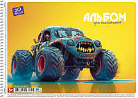 Альбом для малювання А4 20 л спіраль 120 г/м2 УФ лак 8028 Асорти хл, фото 2