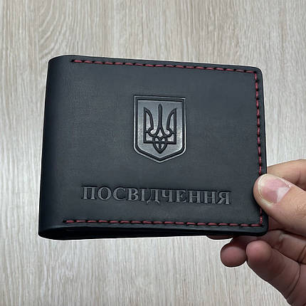Обкладинка на Посвідчення чорна з червоною ниткою, фото 1