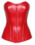 Корсет Noir Handmade F355 Red powerwetlook corset - 3XL - SX2028, фото 4