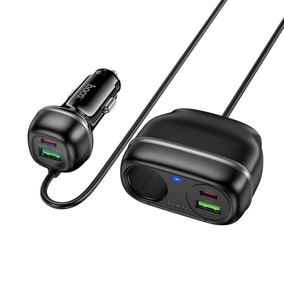 Автомобільний зарядний пристрій HOCO Z59A Rank 96W(2C2A) cigarette lighter slot car charger Black