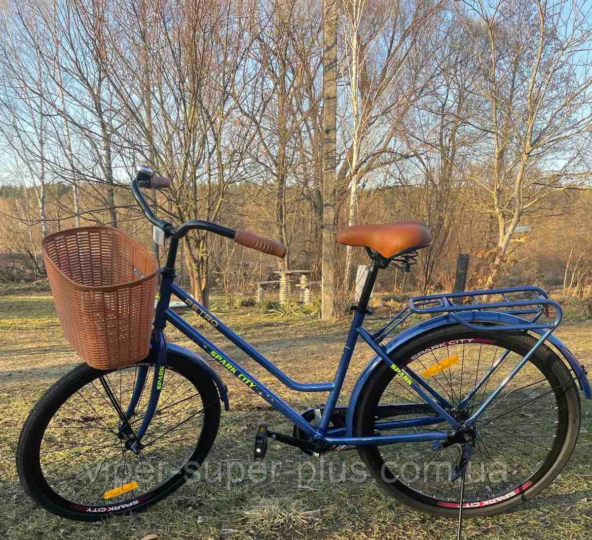 Велосипед SPARK CITY RETRO (колеса - 26", сталева рама - 17") Синій