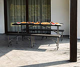 Набір садових меблів стіл 180 см + 2 лавки чорний Gardlov 17966 Польща, фото 7