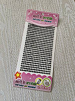 Стрази самоклеючі 3мм Чорні ( 1000 шт на планшетці)