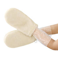 Рукавички багаторазові для парафінотерапії Doily, 1 пара/пач. зі штучного хутра Колір: крем