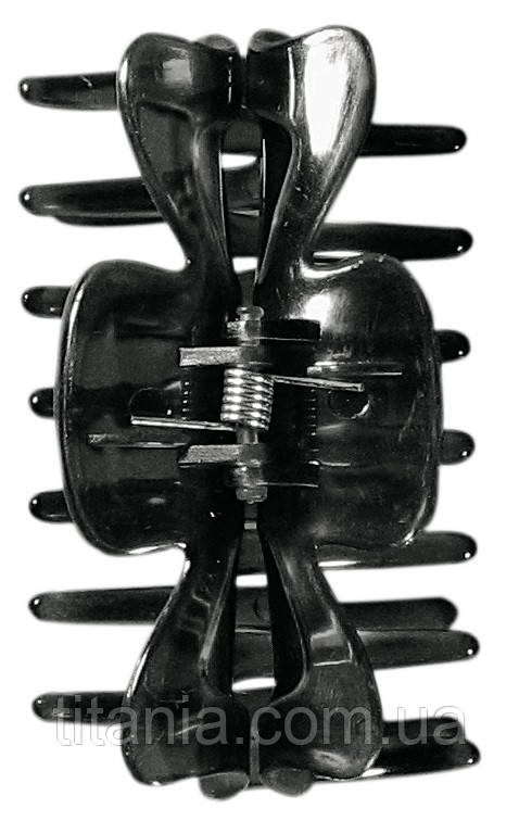 OUTLET Затискач для волосся чорний великий 2 шт. у наборі art.TITANIA 8021/2 B, фото 1
