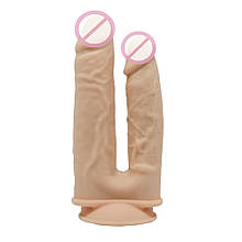 Фалоїмітатор з вібрацією SilexD Double Gusto Vibro Flesh (Model 1 size 8"&7") + LRS