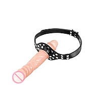 Капелюх із подвійним фалоїмітатором Fetish Tentation Double Penis Gag Flesh