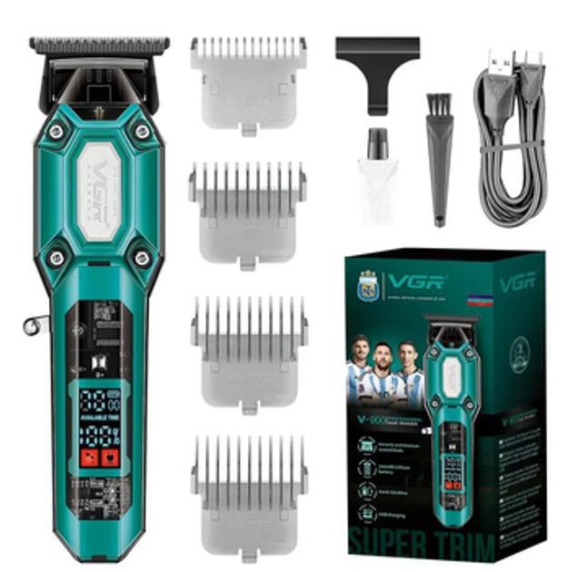 Акумуляторна машинка для стриження VGR з дисплеєм, бездротова машинка для стриження волосся V-900