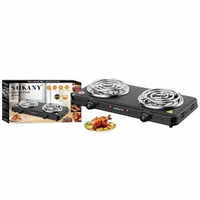 Електроплита кухонна спіральна Sokany SK-5110 2000 Вт двухконфоркова електроплита, фото 3