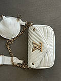 Сумка жіноча Louis Vuitton Wave Multi Pochette mini білий біла, фото 8