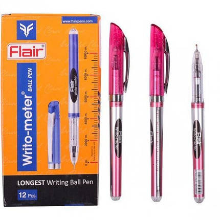 Ручка кулькова Flair "Sporty Writo meter" 10 км. червона KNZ, фото 1