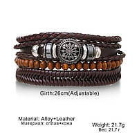 Браслет шкіряний "Сонце" Type W Brown, фото 6