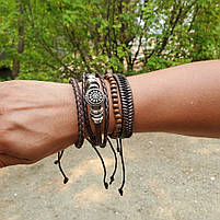 Браслет шкіряний "Сонце" Type W Brown, фото 11