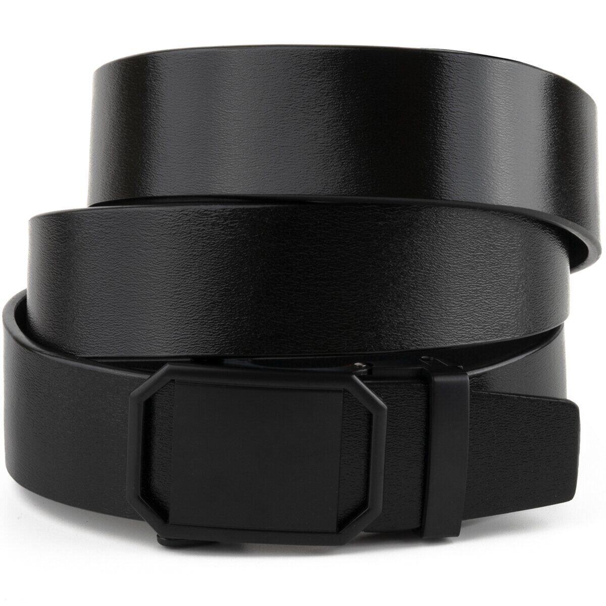 Ремінь чоловічий з пряжкою матовою Vintage 20269 Чорний, фото 1