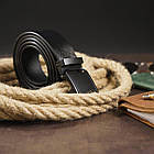 Ремінь чоловічий з пряжкою матовою Vintage 20269 Чорний, фото 6