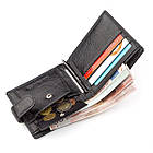 Чоловічий гаманець ST Leather 18309 (ST113-1) із Затискачачем для грошей Чорний, фото 6