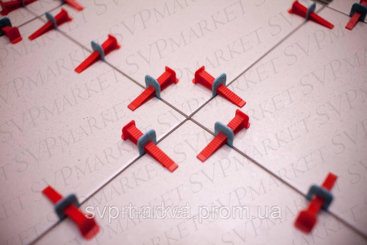 СВП NOVA Система вирівнювання плитки. 1000 затискачів 2 мм + 400 кліїв + метал. інструмент Код/Артикул 1055477, фото 1