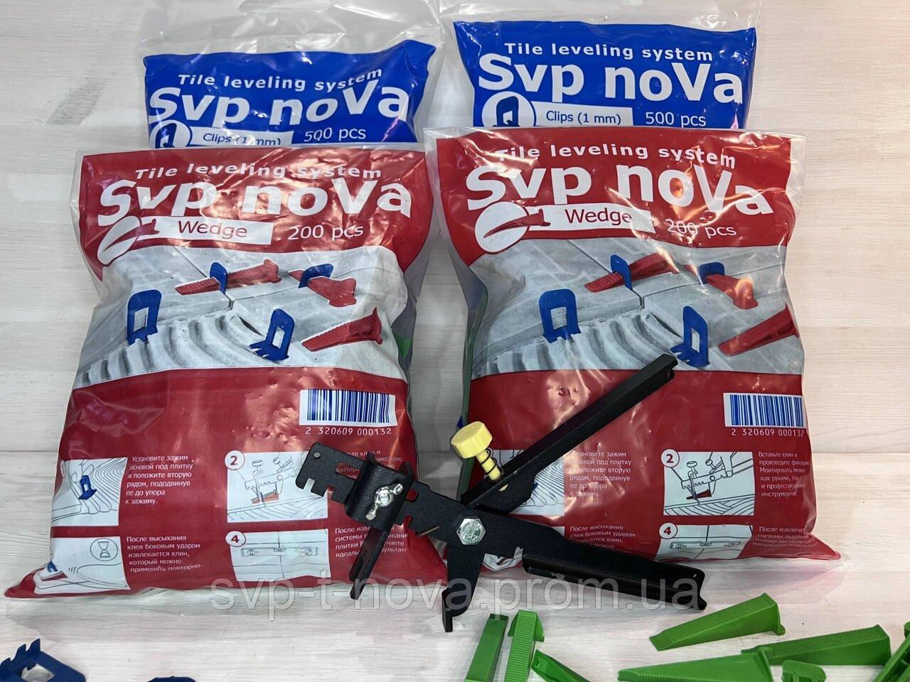 Комплект свп "SVP-noVa" 1000 Затискач 1,1.5,2 мм (на вибір)+ 400 Клин + Інструмент металевий Код/Артикул 1, фото 1