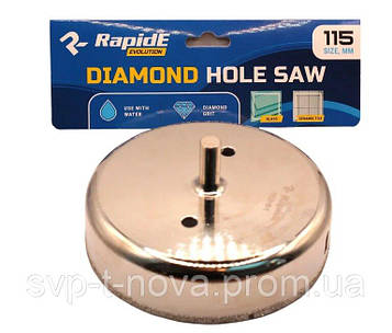 Коронка по плитці та склу 115mm RapidE TILE/GLASS з направляющим свердлом Код/Артикул KR-115