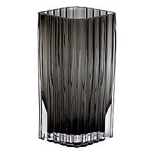 Скляна ваза для квітів сірого кольору декоративна прямокутна ваза для дому 23 см