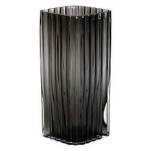 Прямокутна ваза для квітів із скла, декоративна, прямокутна, сіра, для квітів 28 см.