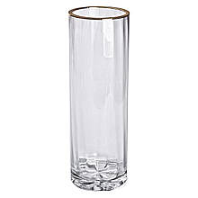 Скляна ваза для квітів із золотою окантовкою декоративна дизайнерська 29,5 см Sandera