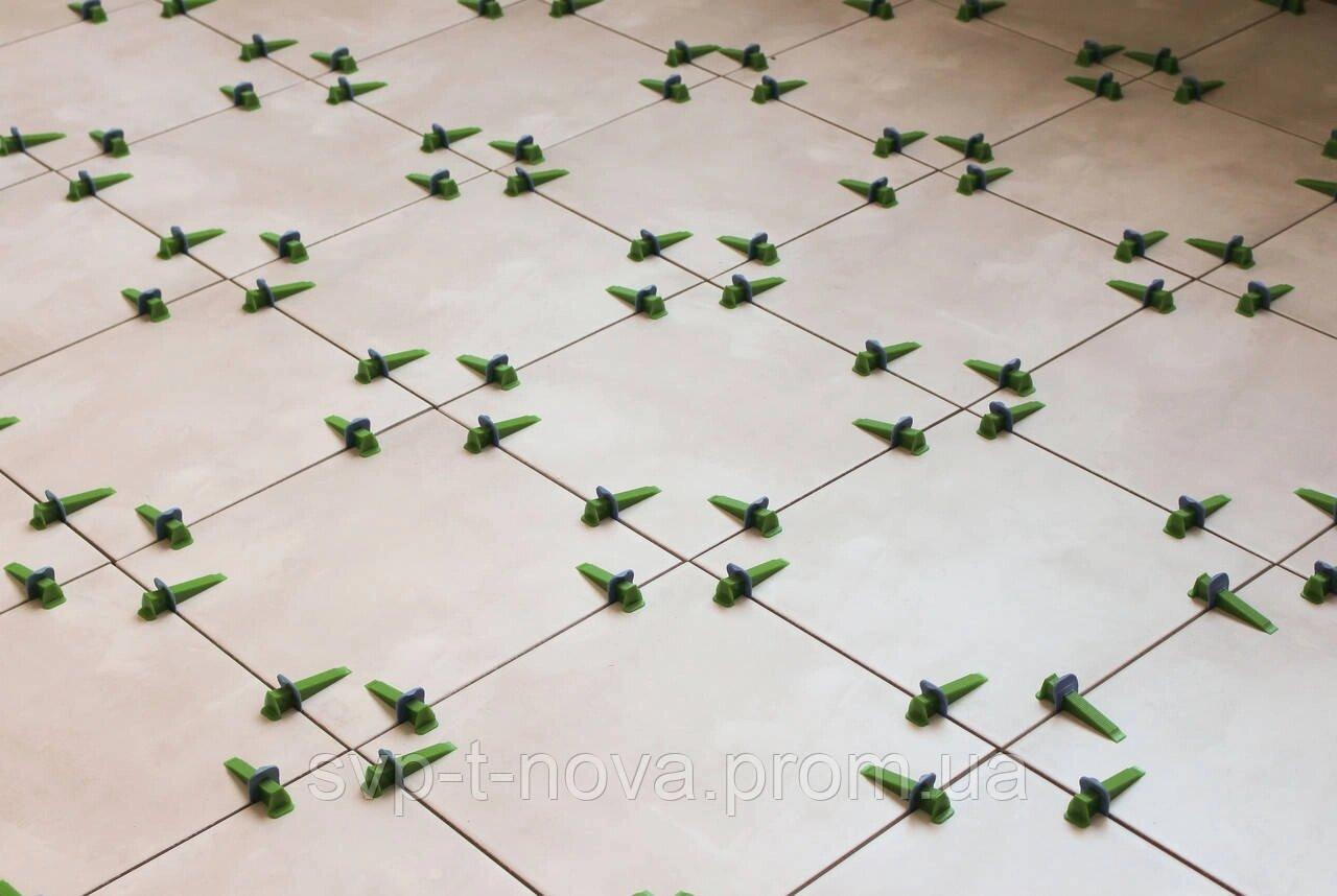 Система вирівнювання Плитки НВП Нова 1000 затискачів 1 мм, 400 клинів, 1 мет. інструмент. Код/Артикул 28, фото 1