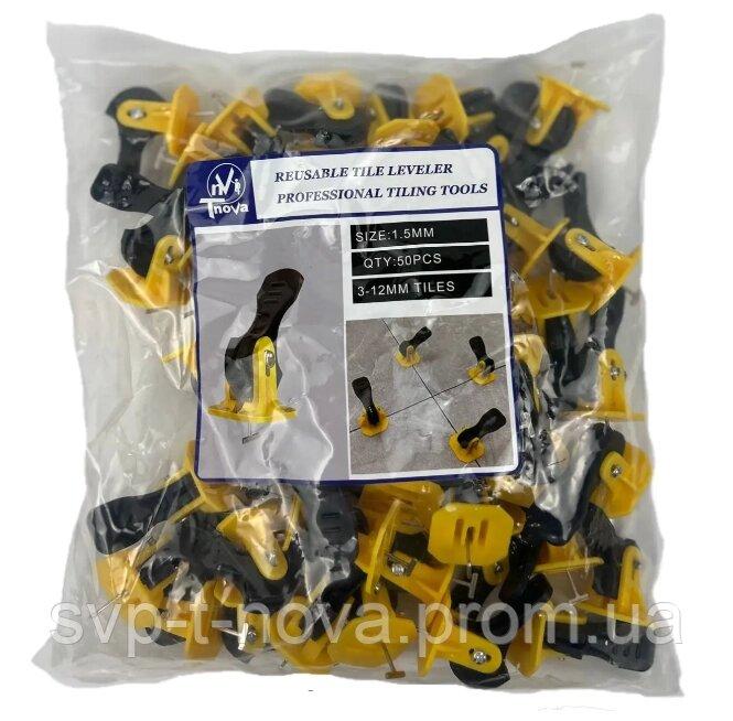 Багаторазова система вирівнювання плитки 1,5 мм СВП 50 шт / уп. жовта для плитки 8-12 мм Код/Артикул, фото 1