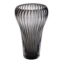 Ваза для квітів, декоративна фігурна, сіра, 27,5 см. скляна домашня