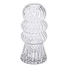 Декоративна ваза для квітів Water rose скляна 24.5 см прозора