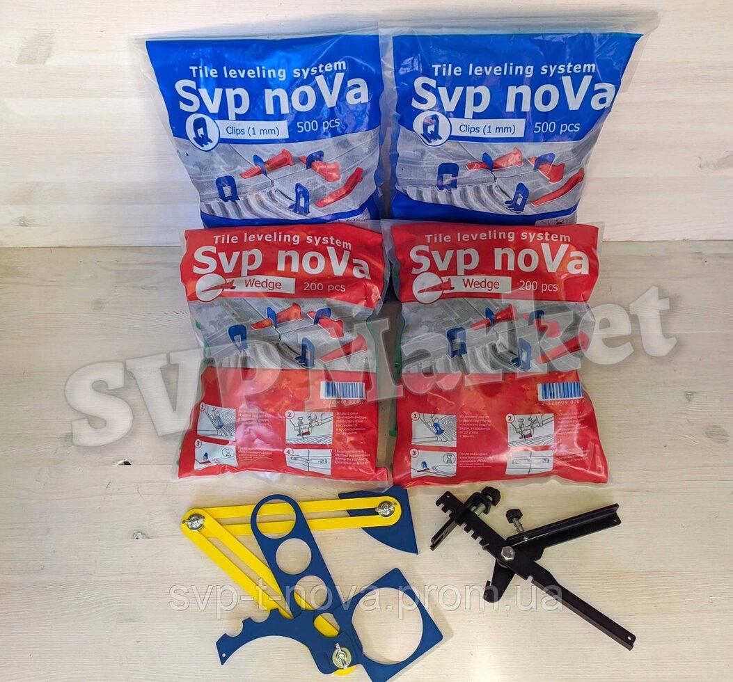 Комплект свп "SVP-noVa" 500 Затискач + 200 Клін + Інструмент металевий + шаблон для розмітки металевий Код/Артикул 45257, фото 1