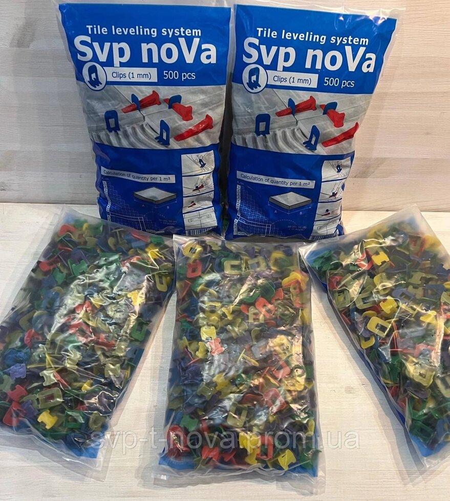 Система вирівнювання (укладки) плитки НВП NOVA. "Затискач" 500штук 1 мм. Код/Артикул 7, фото 1