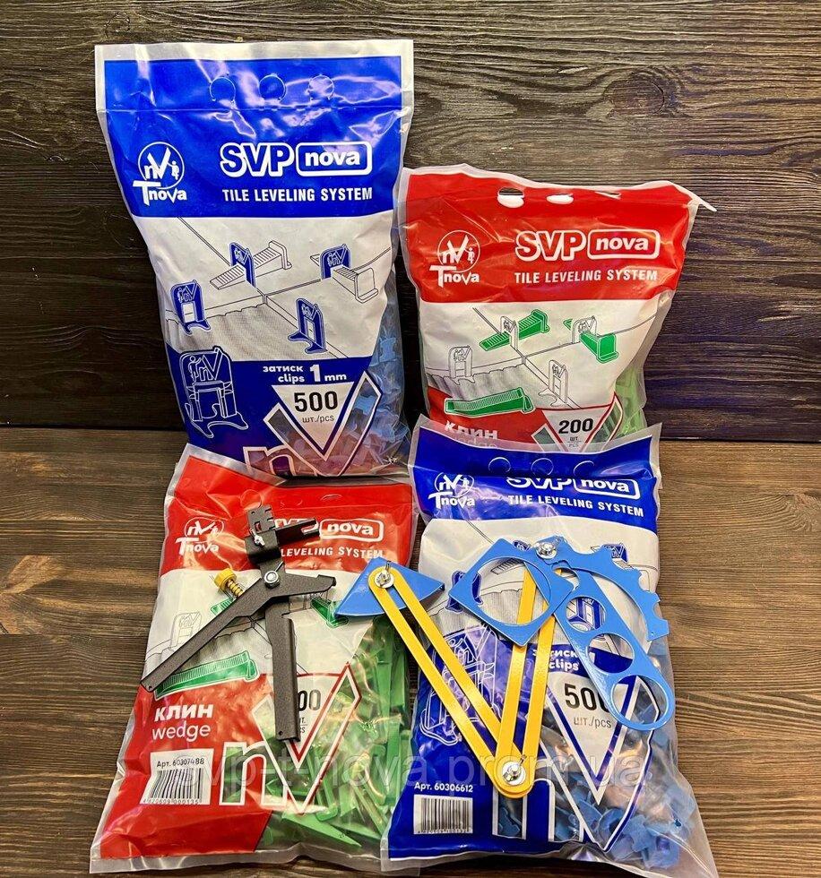 АКЦІЯ!! 1000 затискачів 1 мм + 400 клинів + 1 інструмент (метал) + шаблон для розмітки отворів. Код/Артикул 7, фото 1