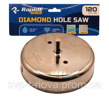 Коронка по плитці та склу 120mm RapidE TILE/GLASS з направляющим свердлом Код/Артикул KR-120