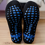 Чорно-сині шкарпетки для фітнесу, пілатесу, йоги., фото 3