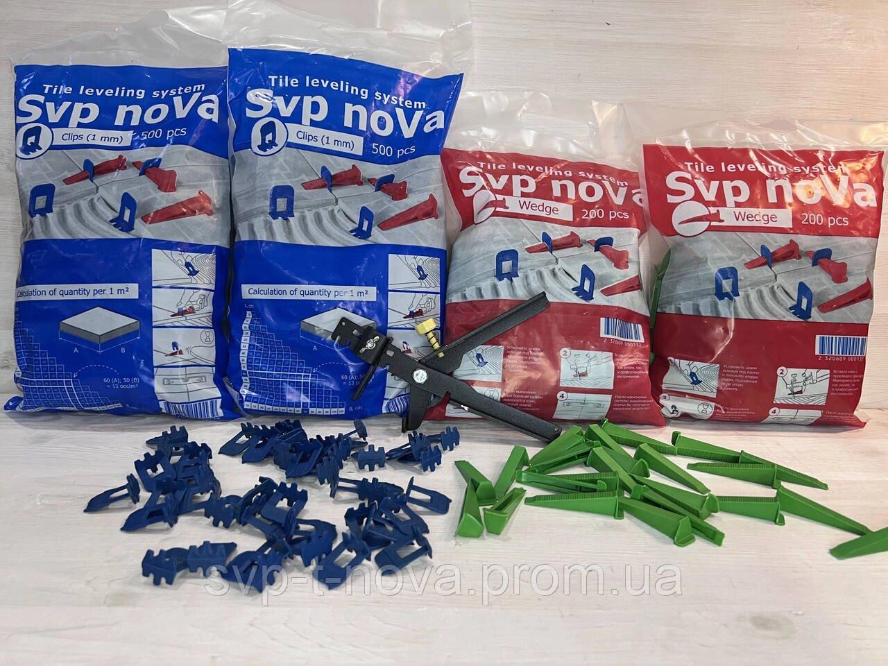 Комплект свп "SVP-noVa" 1000 Затискачів 1,5 мм + 400 Клин + Інструмент металевий Код/Артикул 111, фото 1