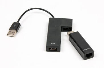 Адаптер Viewcon VE 450 B (Black) USB2.0 to Ethernet 100Mb, 3 port hub, чорний (код 82147)