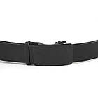 Ремінь чоловічий з автоматичною матовою чорної пряжкою Vintage 20303 Чорний, фото 3