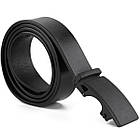 Ремінь чоловічий з автоматичною матовою чорної пряжкою Vintage 20303 Чорний, фото 5